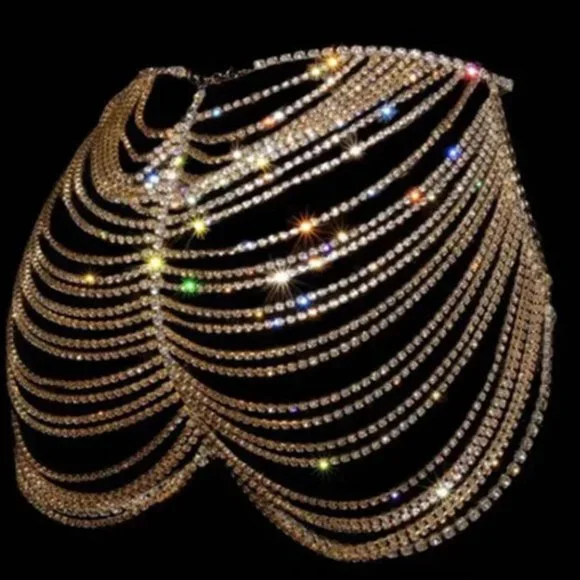 Multi-Layer Rhinestone Hip Chain Underwear Women Beach Jewelry Body Chain Skirt - Picture 6 of 6